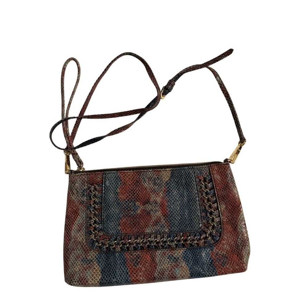 Aimee Kestenberg Crossbody Bag Womens Multicolor‎ Snakeskin Embossed Leather